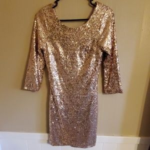Rose gold sequin dress